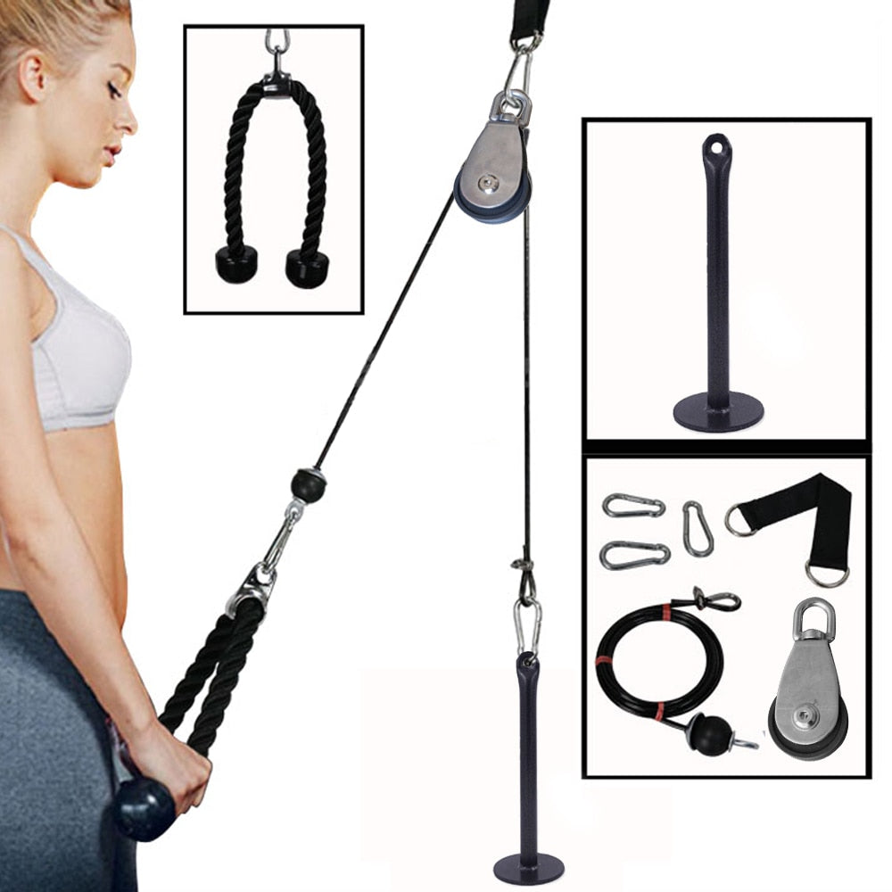 Fitness DIY Gym Pulley Cable Machine Attachment System Loading Pin Lifting Workout Arm Biceps Triceps Hand Training Equipment