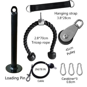 Fitness DIY Gym Pulley Cable Machine Attachment System Loading Pin Lifting Workout Arm Biceps Triceps Hand Training Equipment